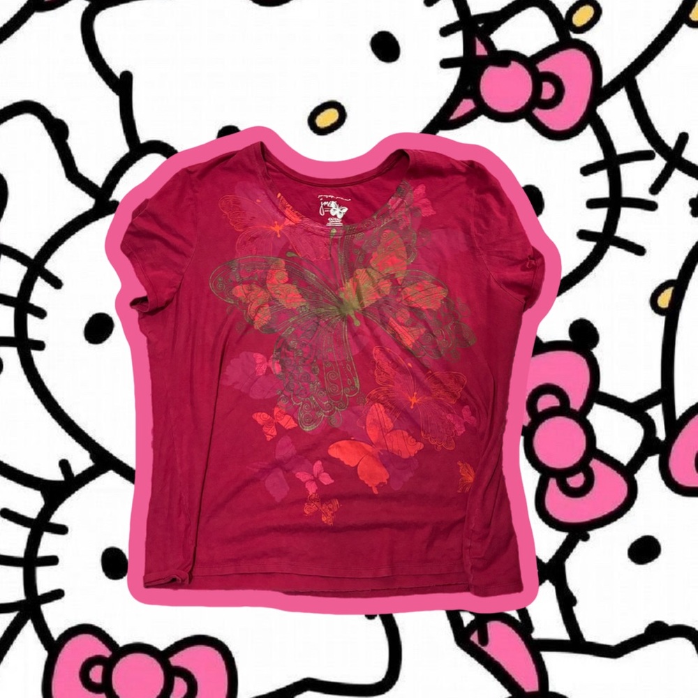 Open necked butterfly shirt